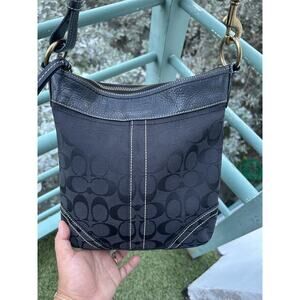 Y2K Coach Black Crossbody Brass Hardware Strap Leather Jacquard 10402 Pls Read!